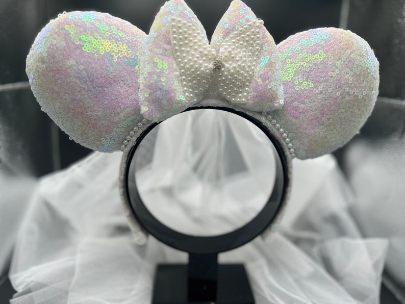 Bridal Pearl Veil Ears &mdash; handmade ear headband by Cluless Designs