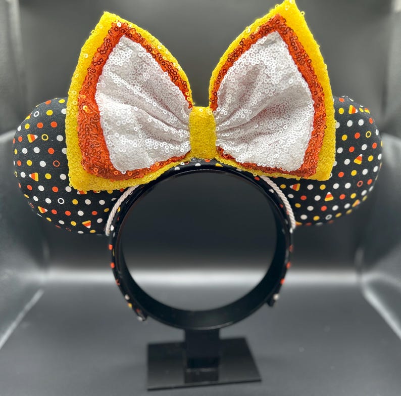 Candy Corn Ears &mdash; handmade ear headband by Cluless Designs